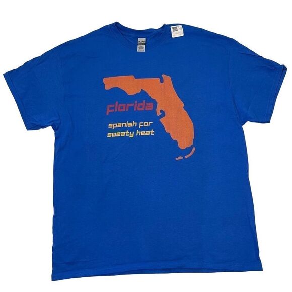 Men’s Blue Short Sleeve Graphic Tee Florida - Picture 1 of 6
